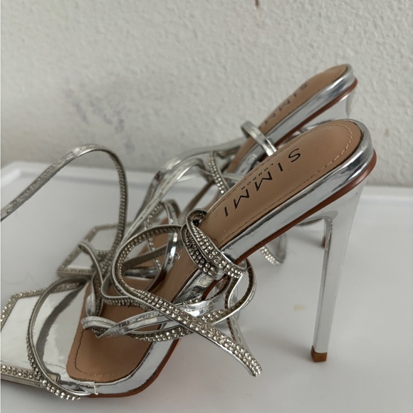 Simmi lace up diamanté heels - Picture 2 of 4